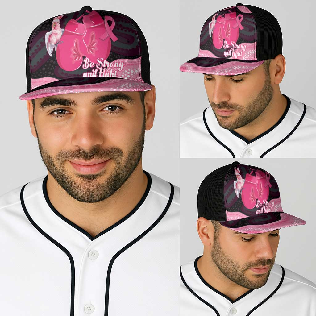 Australia Breast Cancer Support Baseball Net Cap Pink Cockatoo Fight Boxing Gloves Aboriginal Art