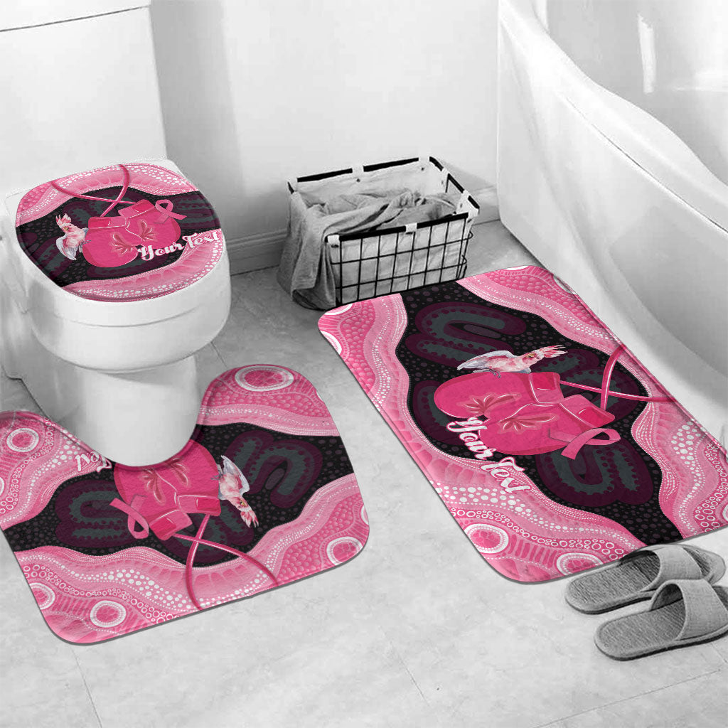 Personalised Australia Breast Cancer Support Bathroom Set Pink Cockatoo Fight Boxing Gloves Aboriginal Art
