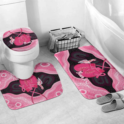 Personalised Australia Breast Cancer Support Bathroom Set Pink Cockatoo Fight Boxing Gloves Aboriginal Art