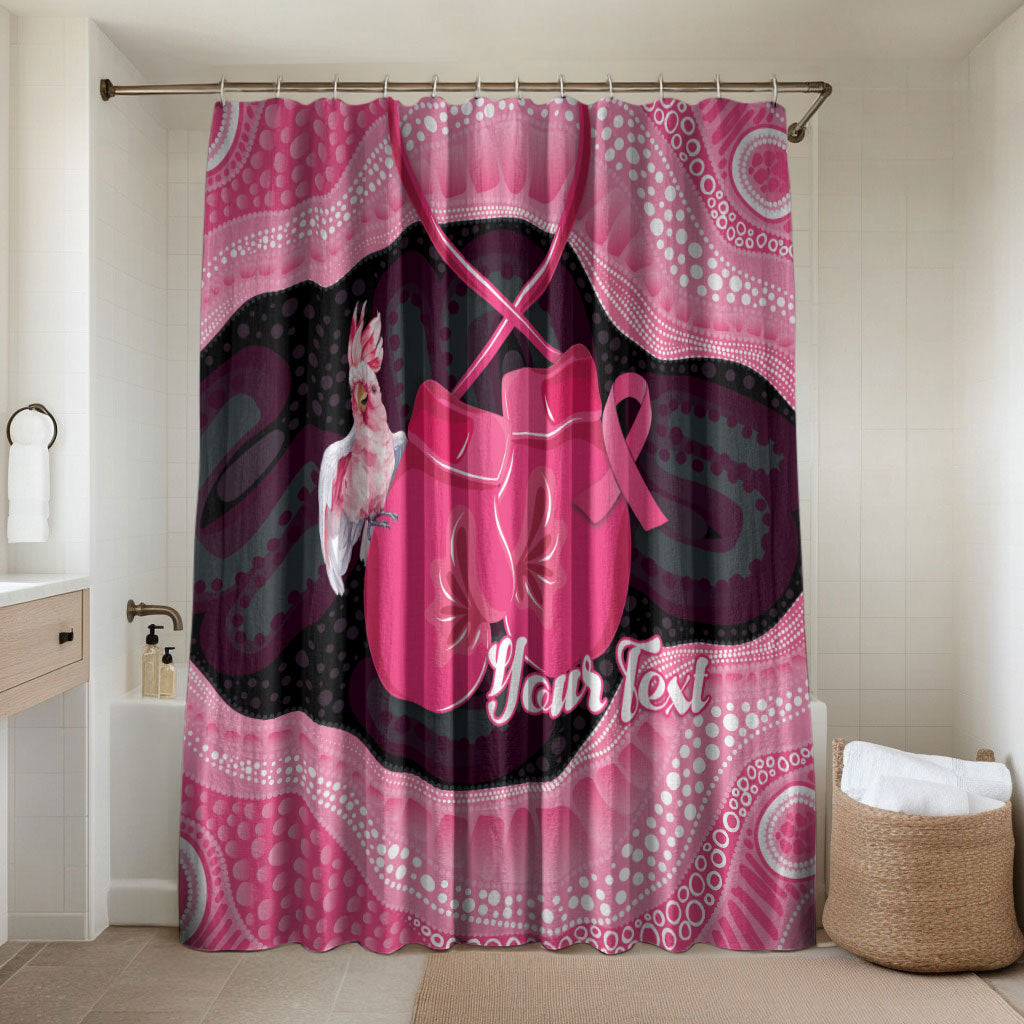 Personalised Australia Breast Cancer Support Bathroom Set Pink Cockatoo Fight Boxing Gloves Aboriginal Art