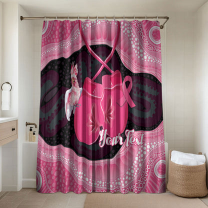 Personalised Australia Breast Cancer Support Bathroom Set Pink Cockatoo Fight Boxing Gloves Aboriginal Art