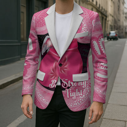 Personalised Australia Breast Cancer Support Blazer Pink Cockatoo Fight Boxing Gloves Aboriginal Art