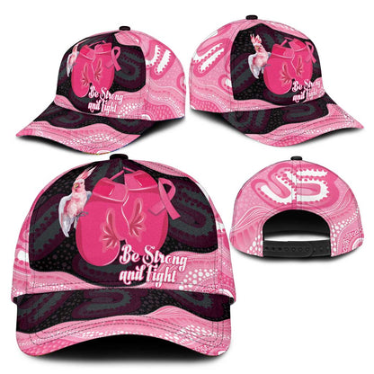 Australia Breast Cancer Support Classic Cap Pink Cockatoo Fight Boxing Gloves Aboriginal Art