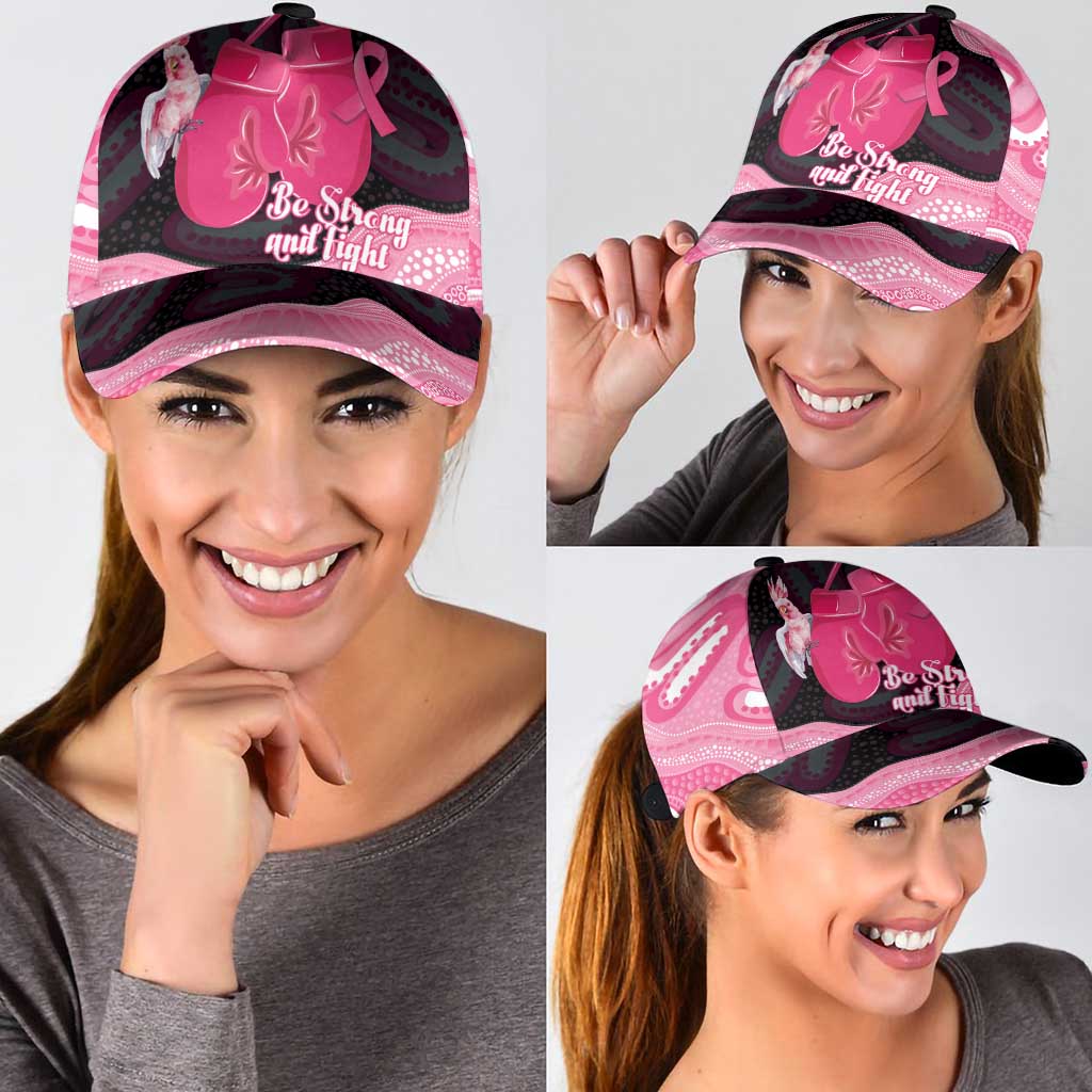 Australia Breast Cancer Support Classic Cap Pink Cockatoo Fight Boxing Gloves Aboriginal Art