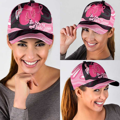 Australia Breast Cancer Support Classic Cap Pink Cockatoo Fight Boxing Gloves Aboriginal Art