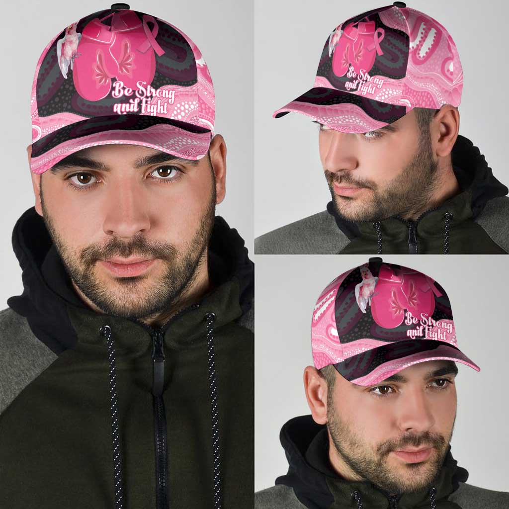 Australia Breast Cancer Support Classic Cap Pink Cockatoo Fight Boxing Gloves Aboriginal Art