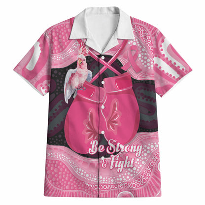 Personalised Australia Breast Cancer Support Hawaiian Shirt Pink Cockatoo Fight Boxing Gloves Aboriginal Art