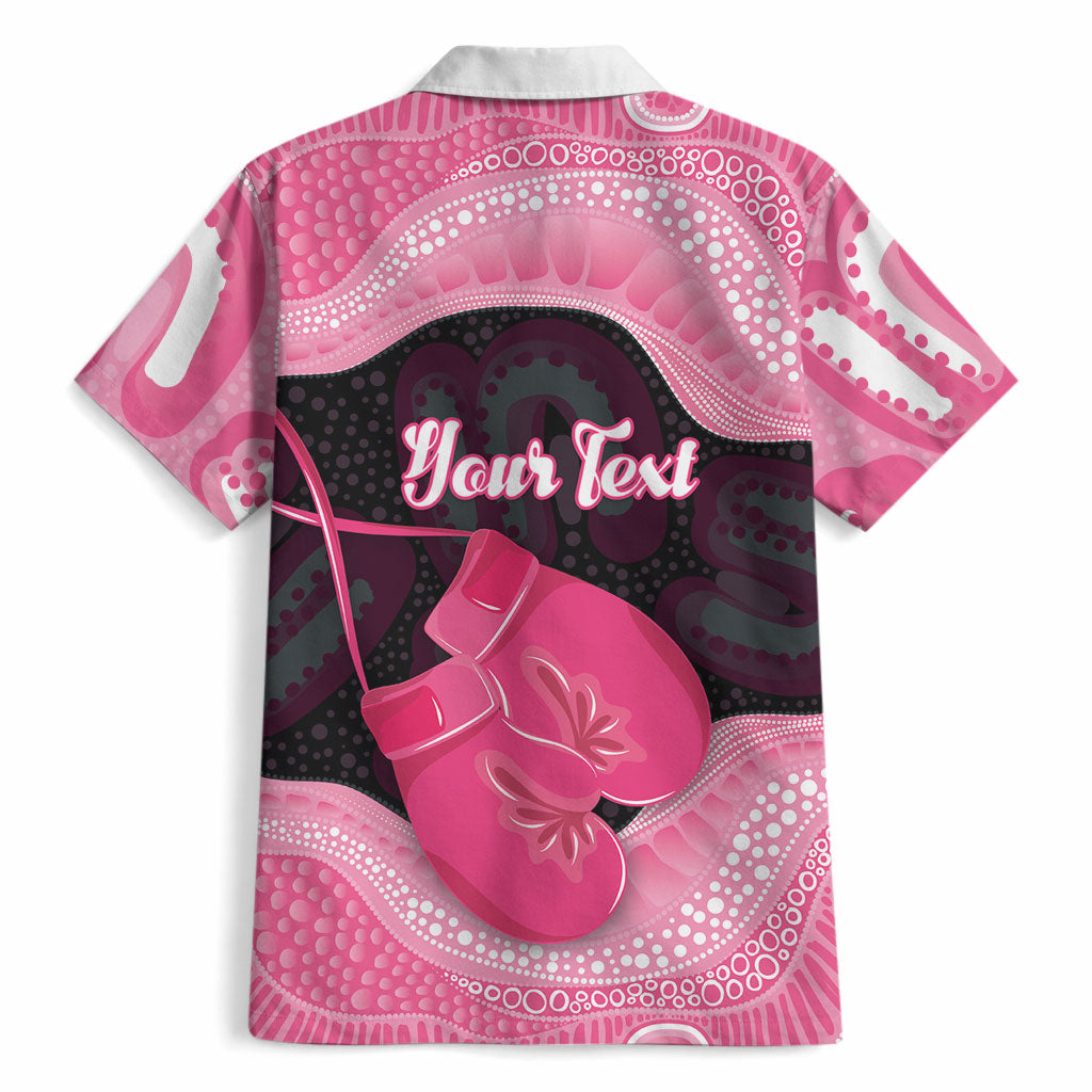Personalised Australia Breast Cancer Support Hawaiian Shirt Pink Cockatoo Fight Boxing Gloves Aboriginal Art