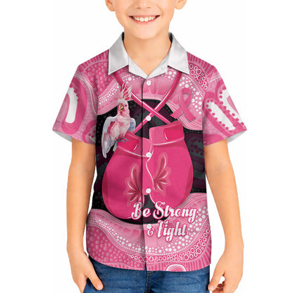 Personalised Australia Breast Cancer Support Hawaiian Shirt Pink Cockatoo Fight Boxing Gloves Aboriginal Art