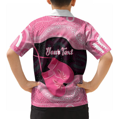 Personalised Australia Breast Cancer Support Hawaiian Shirt Pink Cockatoo Fight Boxing Gloves Aboriginal Art