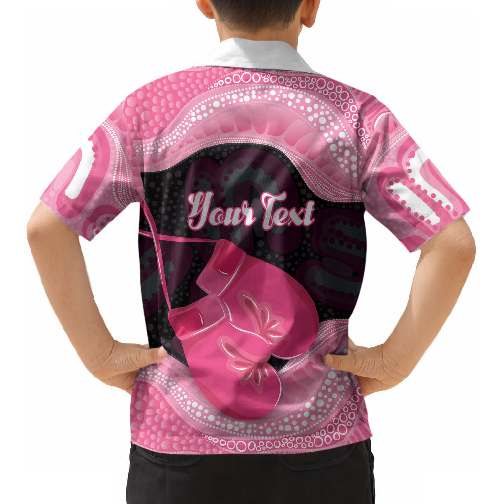 Personalised Australia Breast Cancer Support Kid Hawaiian Shirt Pink Cockatoo Fight Boxing Gloves Aboriginal Art