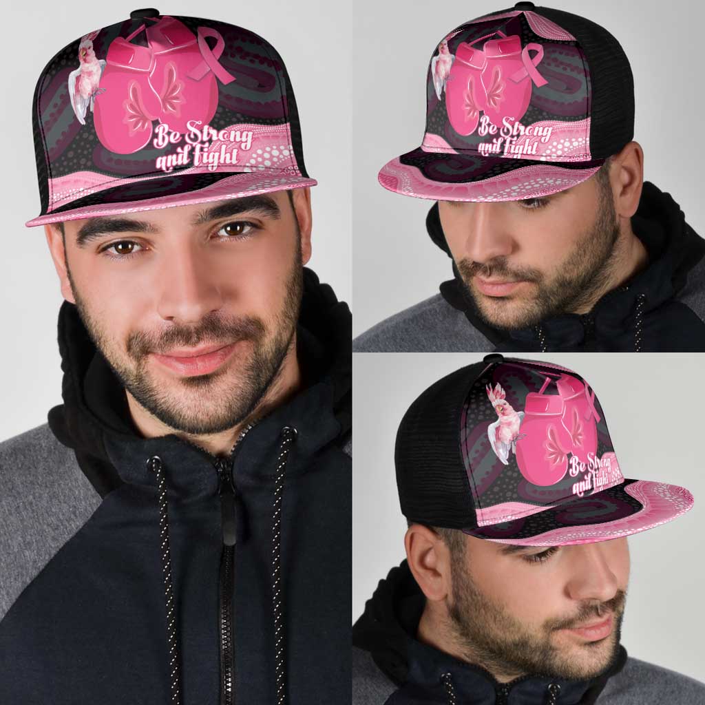 Australia Breast Cancer Support Mesh Trucker Cap Pink Cockatoo Fight Boxing Gloves Aboriginal Art