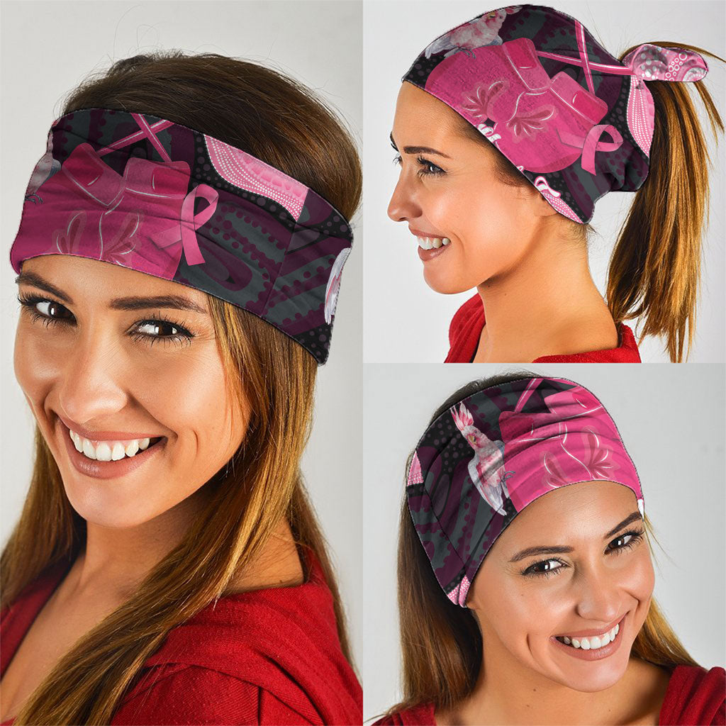 Personalised Australia Breast Cancer Support Neck Gaiter Pink Cockatoo Fight Boxing Gloves Aboriginal Art