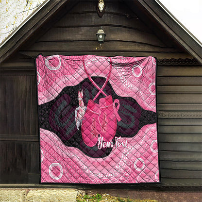 Personalised Australia Breast Cancer Support Quilt Pink Cockatoo Fight Boxing Gloves Aboriginal Art