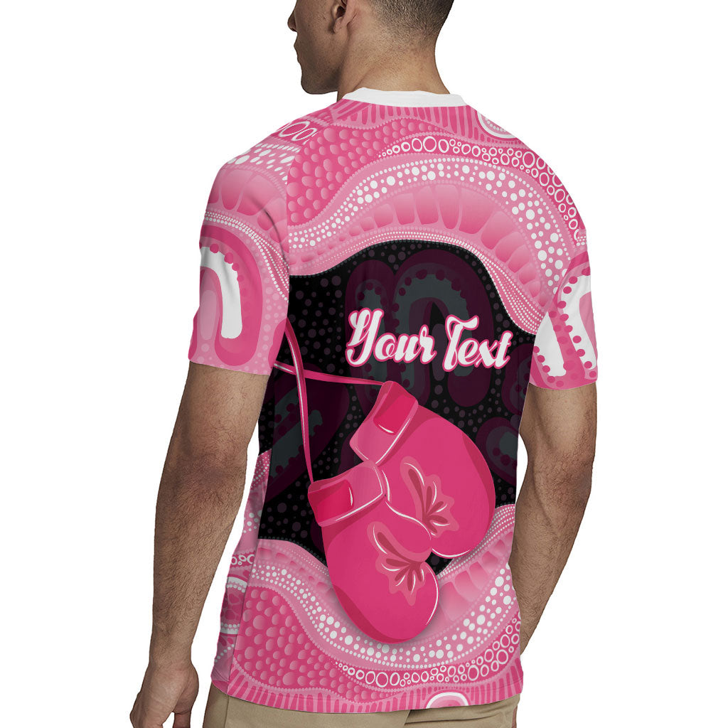 Personalised Australia Breast Cancer Support Rugby Jersey Pink Cockatoo Fight Boxing Gloves Aboriginal Art