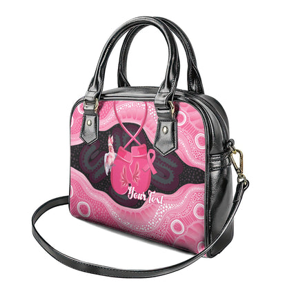 Personalised Australia Breast Cancer Support Shoulder Handbag Pink Cockatoo Fight Boxing Gloves Aboriginal Art