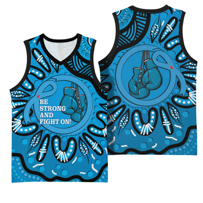 Australia Diabetes Support Basketball Jersey Be Strong And Fight On Aboriginal Art