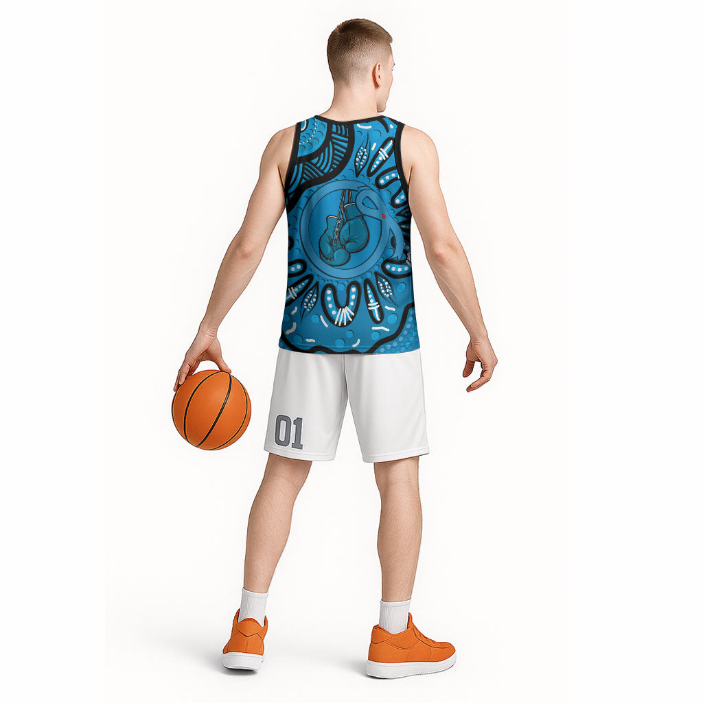 Australia Diabetes Support Basketball Jersey Be Strong And Fight On Aboriginal Art