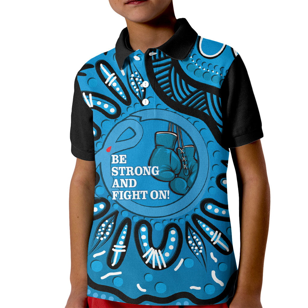 Australia Diabetes Support Kid Polo Shirt Be Strong And Fight On Aboriginal Art