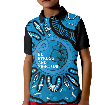 Australia Diabetes Support Kid Polo Shirt Be Strong And Fight On Aboriginal Art