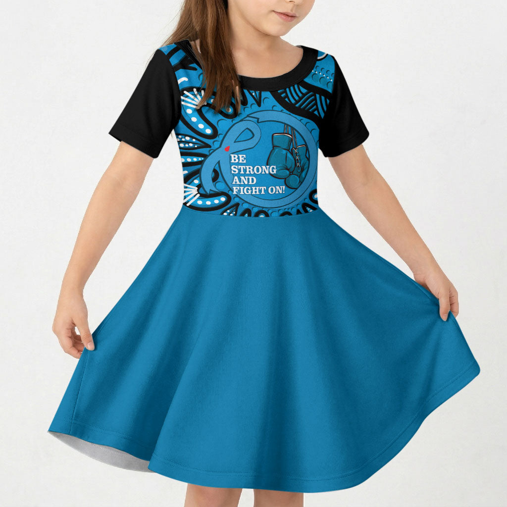 Australia Diabetes Support Kid Short Sleeve Dress Be Strong And Fight On Aboriginal Art