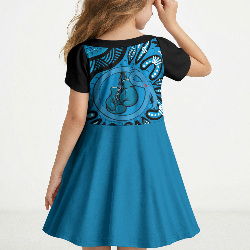 Australia Diabetes Support Kid Short Sleeve Dress Be Strong And Fight On Aboriginal Art