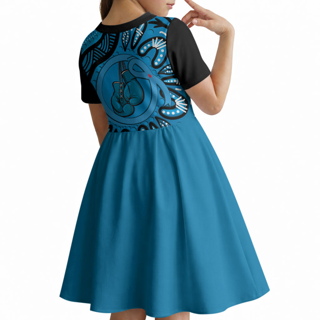 Australia Diabetes Support Kid Short Sleeve Dress Be Strong And Fight On Aboriginal Art