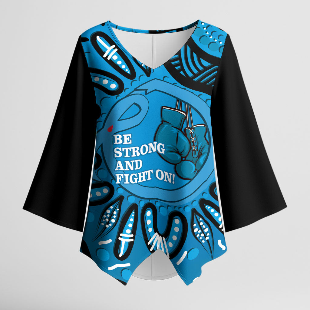 Australia Diabetes Support Kimono Sleeve Blouse Be Strong And Fight On Aboriginal Art