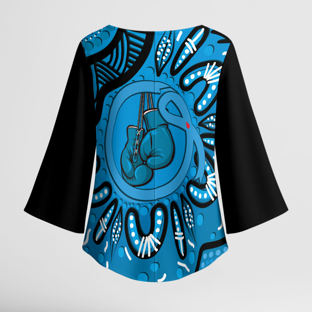 Australia Diabetes Support Kimono Sleeve Blouse Be Strong And Fight On Aboriginal Art