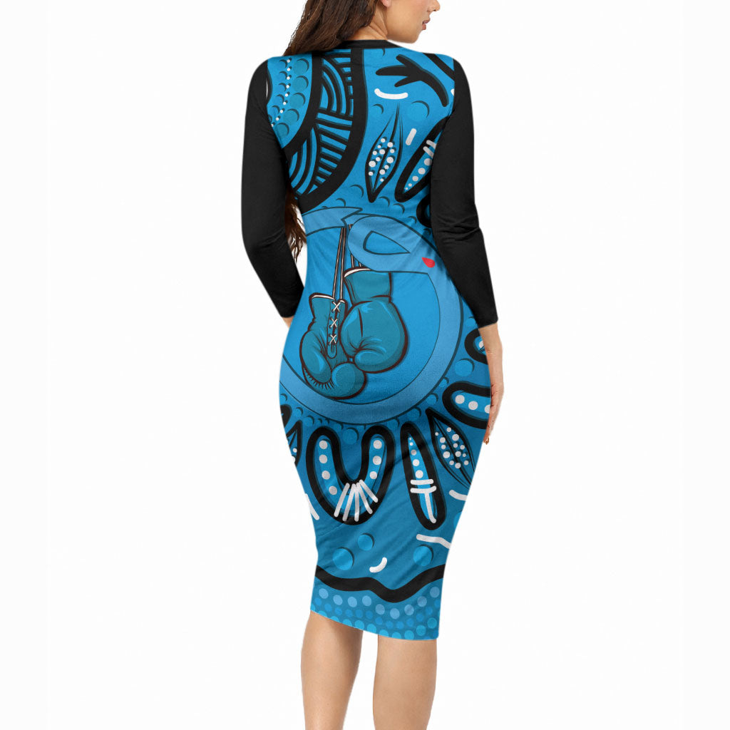 Australia Diabetes Support Long Sleeve Bodycon Dress Be Strong And Fight On Aboriginal Art