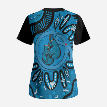 Australia Diabetes Support Scrub Top Be Strong And Fight On Aboriginal Art