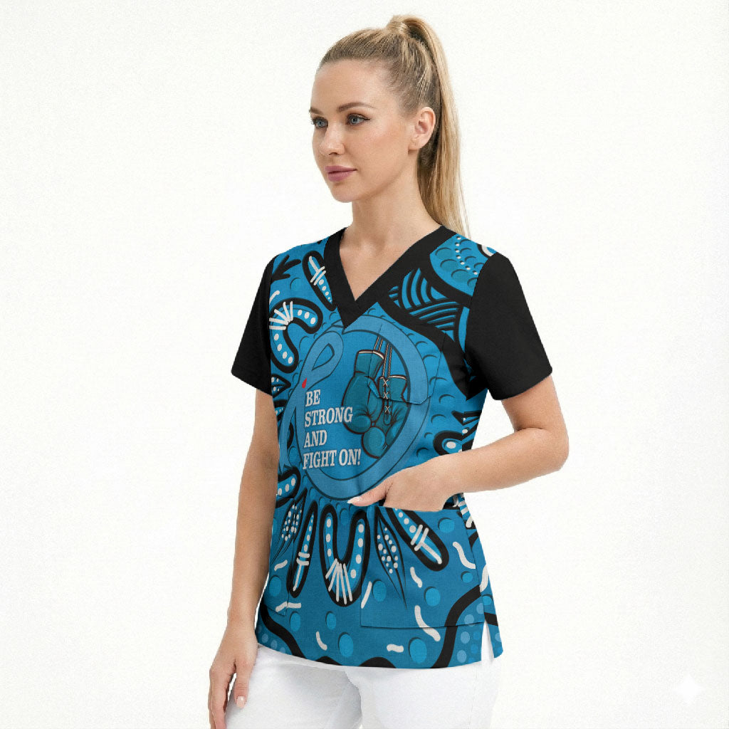 Australia Diabetes Support Scrub Top Be Strong And Fight On Aboriginal Art