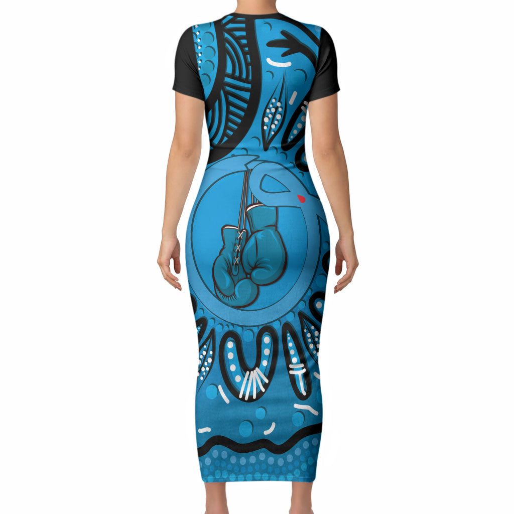 Australia Diabetes Support Short Sleeve Bodycon Dress Be Strong And Fight On Aboriginal Art
