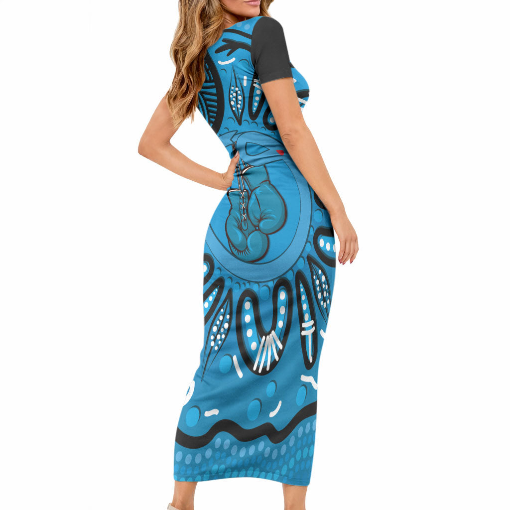 Australia Diabetes Support Short Sleeve Bodycon Dress Be Strong And Fight On Aboriginal Art