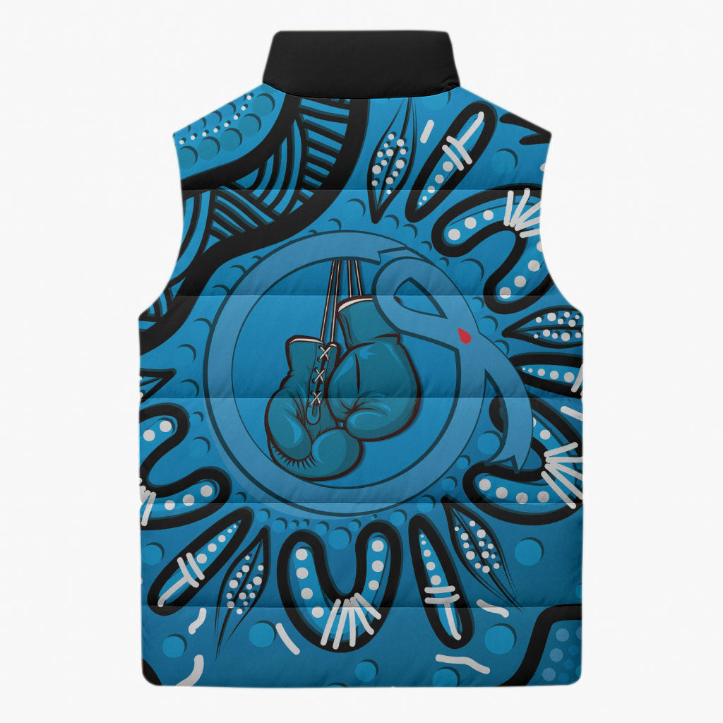 Australia Diabetes Support Sleeveless Puffer Jacket Be Strong And Fight On Aboriginal Art