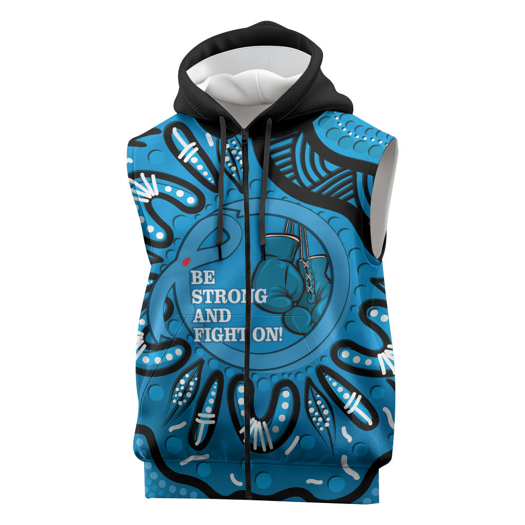 Australia Diabetes Support Sleeveless Zip Hoodie Be Strong And Fight On Aboriginal Art