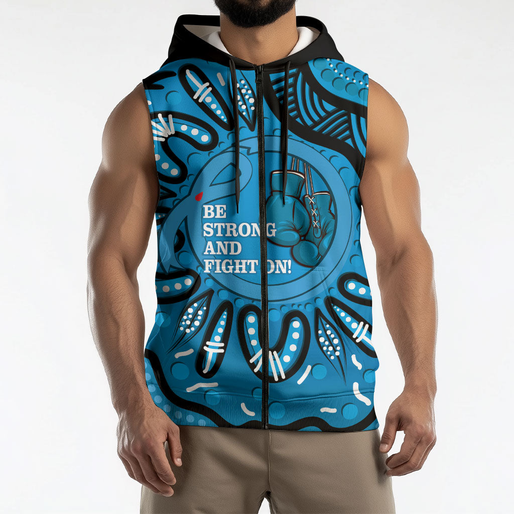 Australia Diabetes Support Sleeveless Zip Hoodie Be Strong And Fight On Aboriginal Art