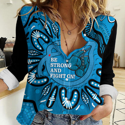 Australia Diabetes Support Women Casual Shirt Be Strong And Fight On Aboriginal Art