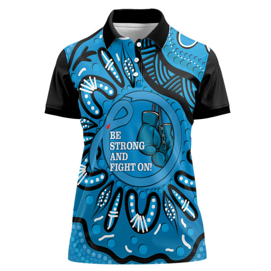 Australia Diabetes Support Women Polo Shirt Be Strong And Fight On Aboriginal Art