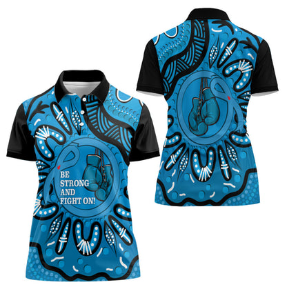 Australia Diabetes Support Women Polo Shirt Be Strong And Fight On Aboriginal Art