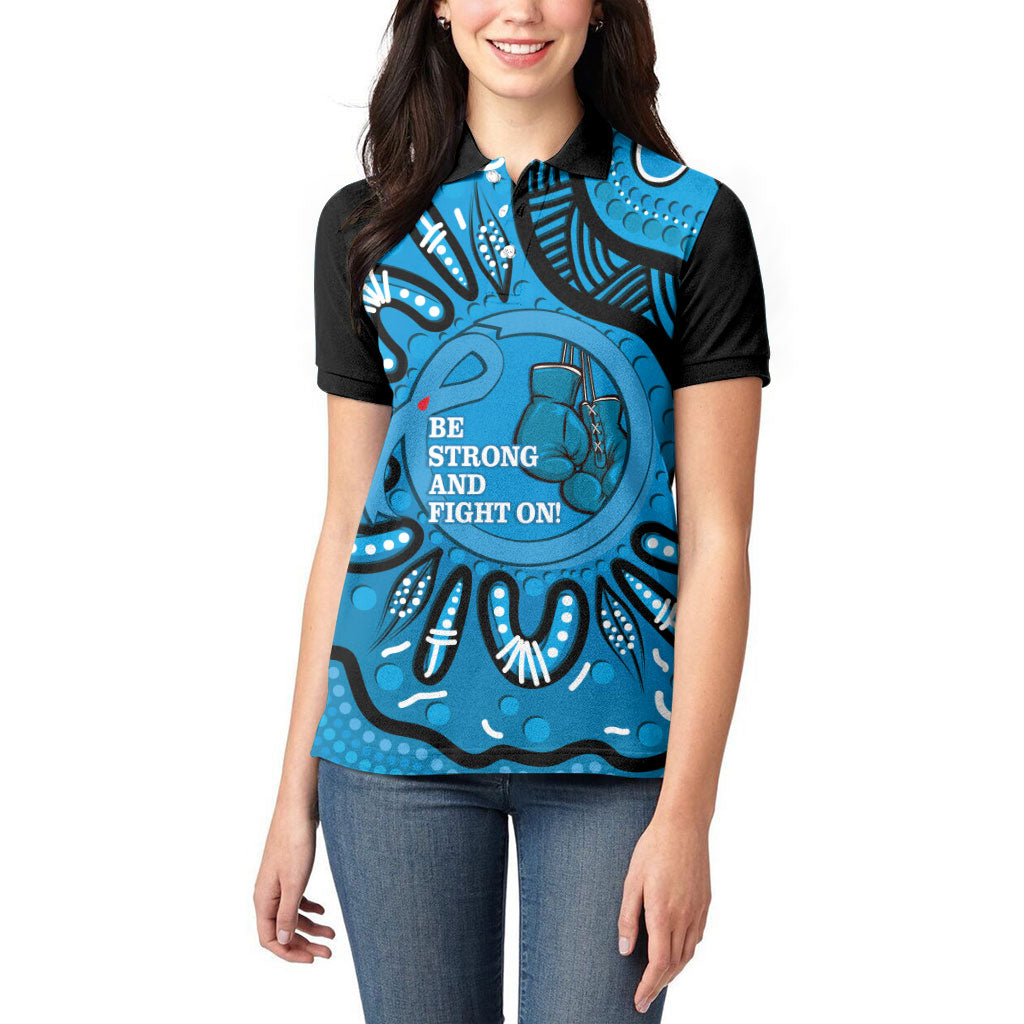 Australia Diabetes Support Women Polo Shirt Be Strong And Fight On Aboriginal Art