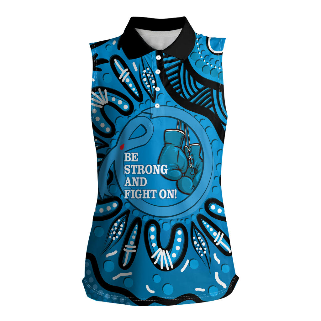 Australia Diabetes Support Women Sleeveless Polo Shirt Be Strong And Fight On Aboriginal Art