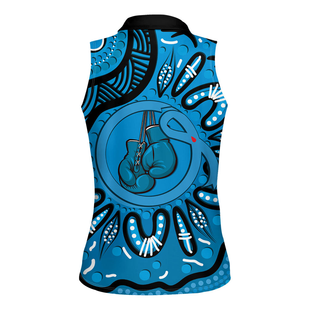 Australia Diabetes Support Women Sleeveless Polo Shirt Be Strong And Fight On Aboriginal Art