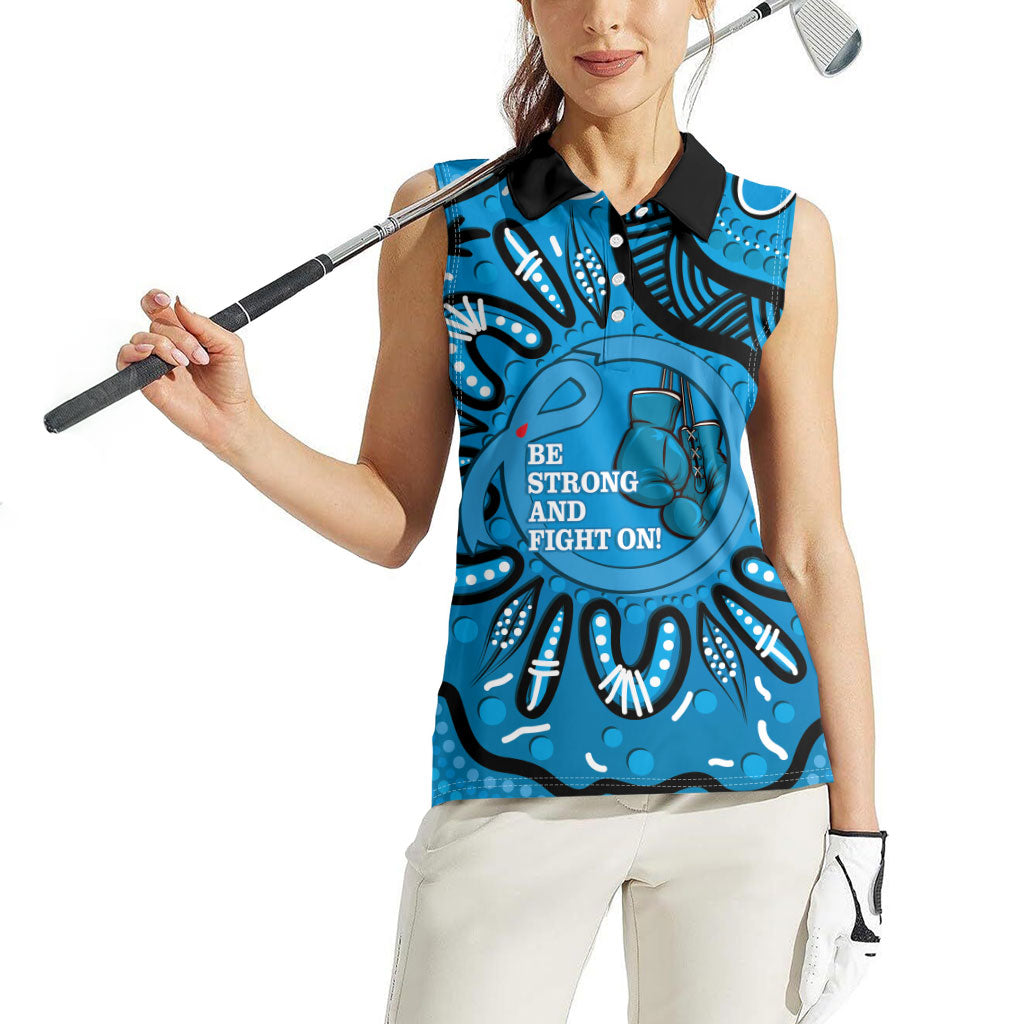 Australia Diabetes Support Women Sleeveless Polo Shirt Be Strong And Fight On Aboriginal Art
