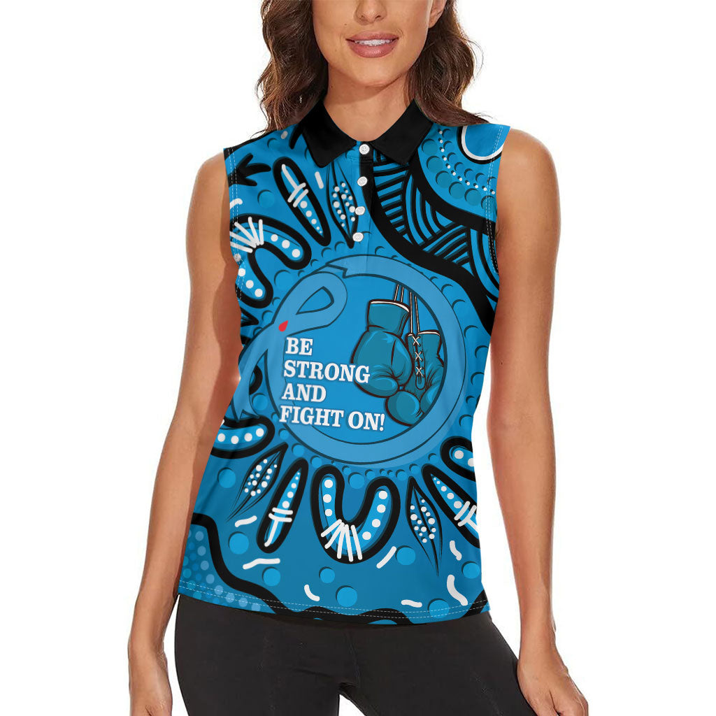 Australia Diabetes Support Women Sleeveless Polo Shirt Be Strong And Fight On Aboriginal Art