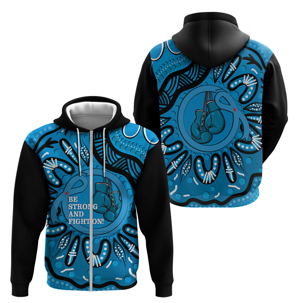 Australia Diabetes Support Zip Hoodie Be Strong And Fight On Aboriginal Art