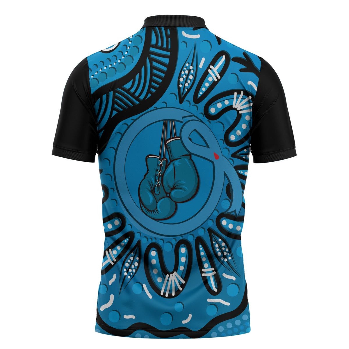 Australia Diabetes Support Zipper Polo Shirt Be Strong And Fight On Aboriginal Art