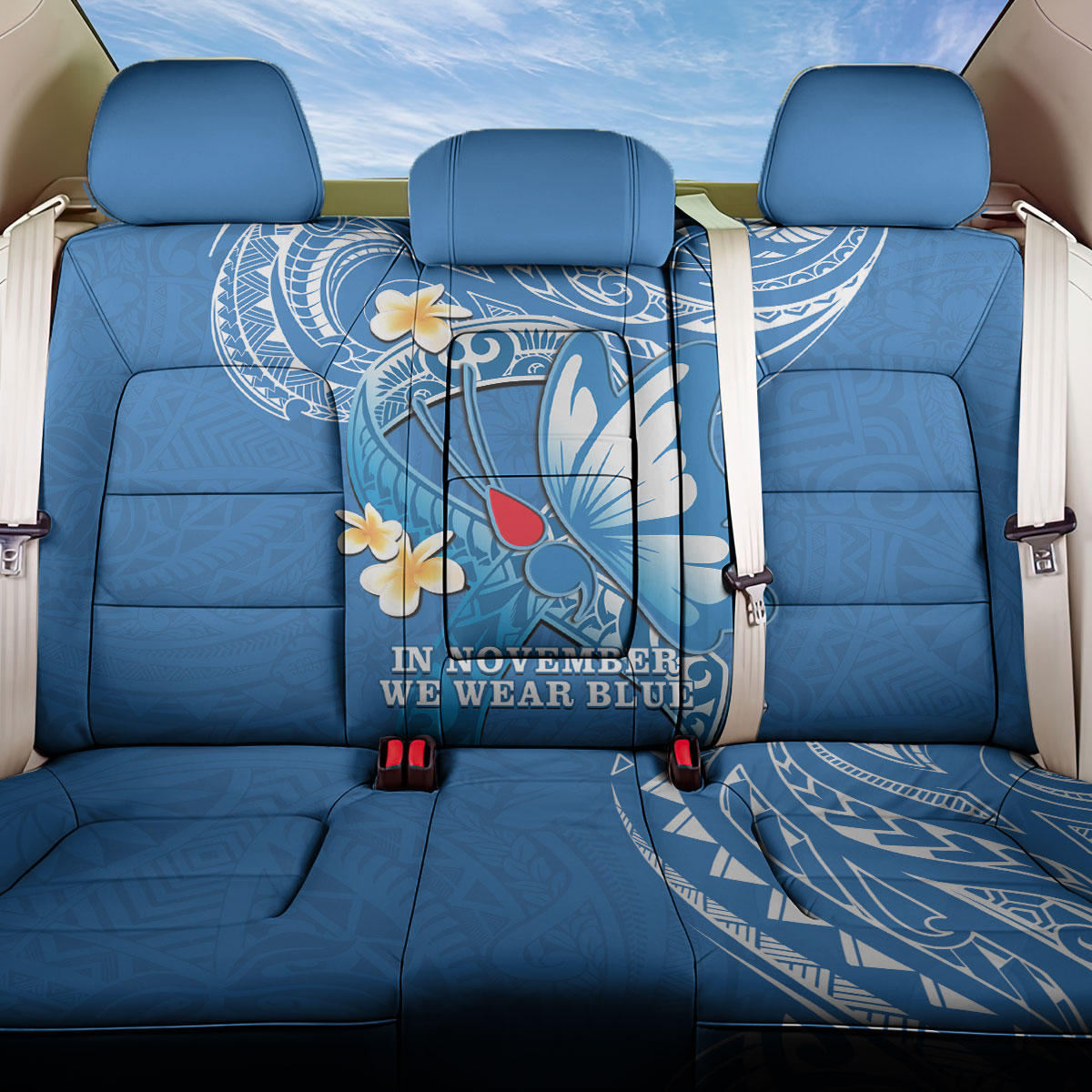 Polynesia Diabetes Support Back Car Seat Cover In November We Wear Blue