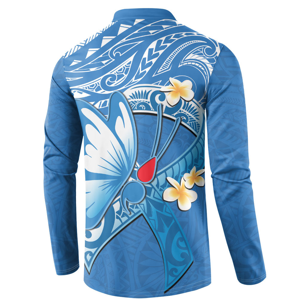 Polynesia Diabetes Support Button Sweatshirt In November We Wear Blue