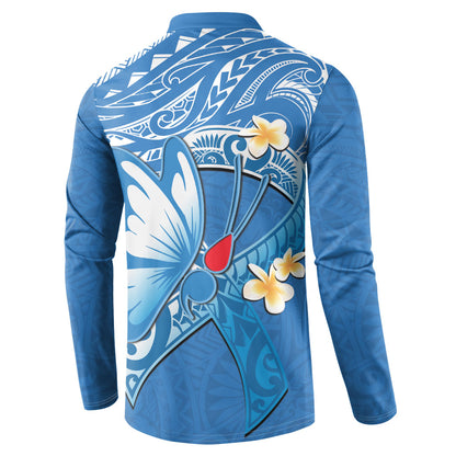 Polynesia Diabetes Support Button Sweatshirt In November We Wear Blue